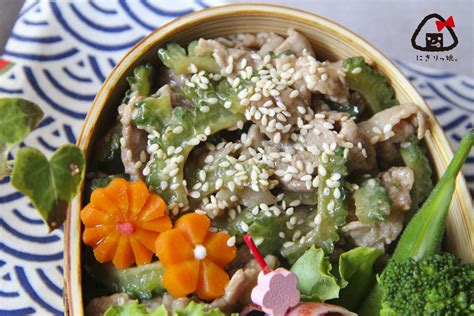 お弁当中 〜obento Tyu〜 ゴーヤと豚肉の甘辛炒め乗っけ弁当～salty Sweet Fried Of Gourd And Pork