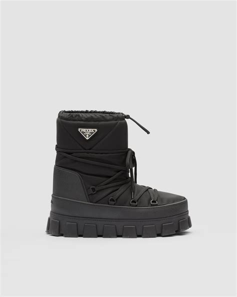 Black Nylon Gabardine Apr S Ski Booties Prada