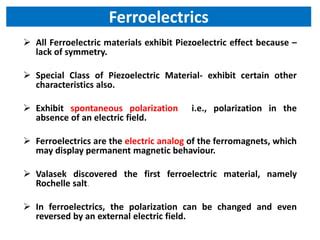 Ferroelectric and piezoelectric materials | PPT