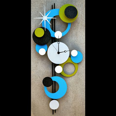 Circles Clock Nov Citrus Oasis Pixels Retro Clock