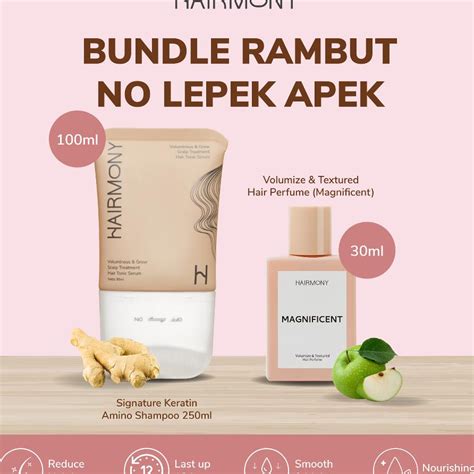 Jual Bundle Rambut No Lepek Apek Hairmony Hair Tonic Serum Ml