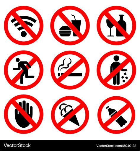 Prohibitory Signs Royalty Free Vector Image Vectorstock