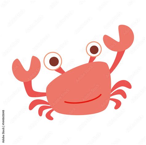 カニ蟹海の生き物キャラクターアイコン Stock Illustration Adobe Stock