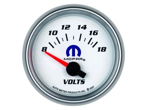 Auto Meter Jeep Wrangler Mopar Series 2 116 Inch Voltmeter Gauge 8