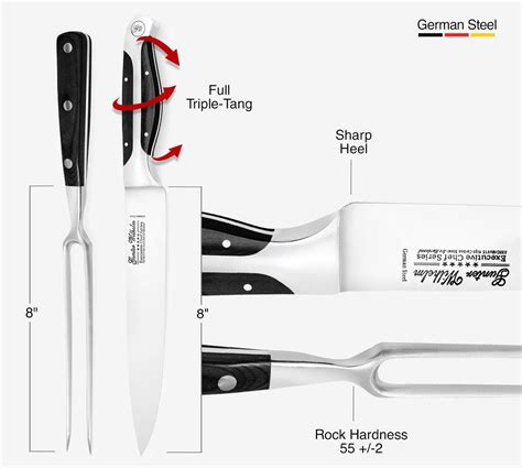 Executive Series Carving Knife Set with Fork - 8 Inch | Gunter Wilhelm Outlet