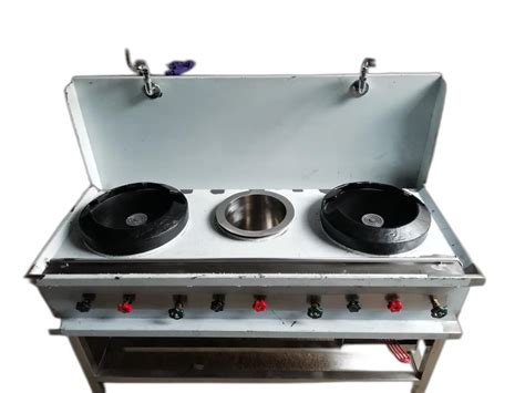 JKE Lpg SS Three Burner Chinese Range For Commercial Kitchen Number