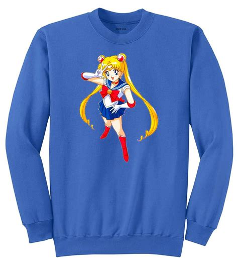 Sailor Moon Men Pullover Crewneck Sweatshirt Cmt In Hoodies