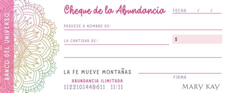 Cheque De Abundancia Mary Kay Consejos De Finanzas Planificador