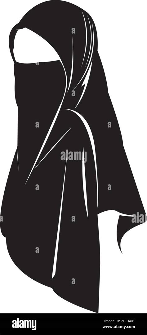 Hijab Women Black Silhouette Vector Icons App Vector Stock Vector Image