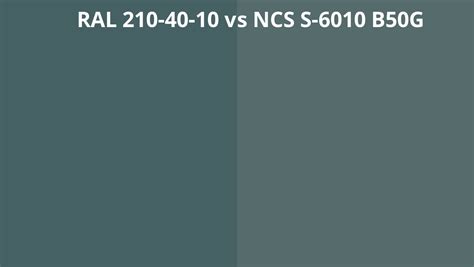 Ral 210 40 10 Vs Ncs S 6010 B50g Ral Colour Chart Uk