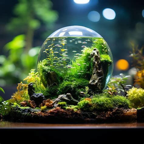 Premium AI Image Photoshoot Of 20 Long Tank Guppies Java Fern Marimo