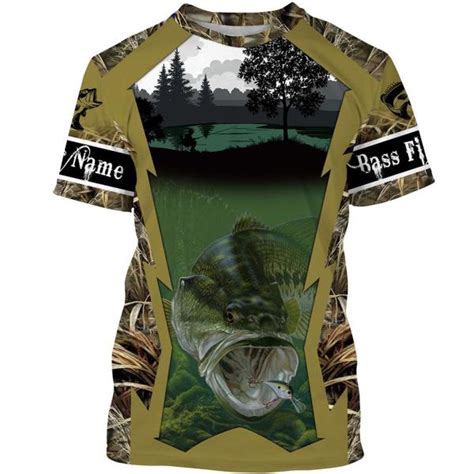 Largemouth Bass Fishing Customize Name Camo D All Over Printed Shirts