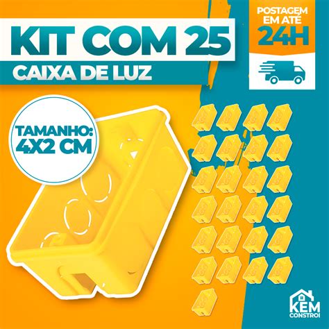 Kit Caixa De Luz Pvc Amarela X Empilh Vel Kit E