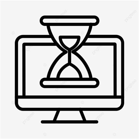 Hourglass Line Icon Vector Clock Hourglass Time PNG And Vector With