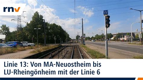 Linie Mit Der Rnv Von Mannheim Neuostheim Nach Ludwigshafen