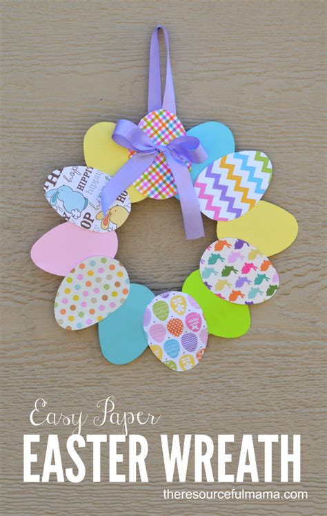 Easy Paper Easter Wreath The Resourceful Mama