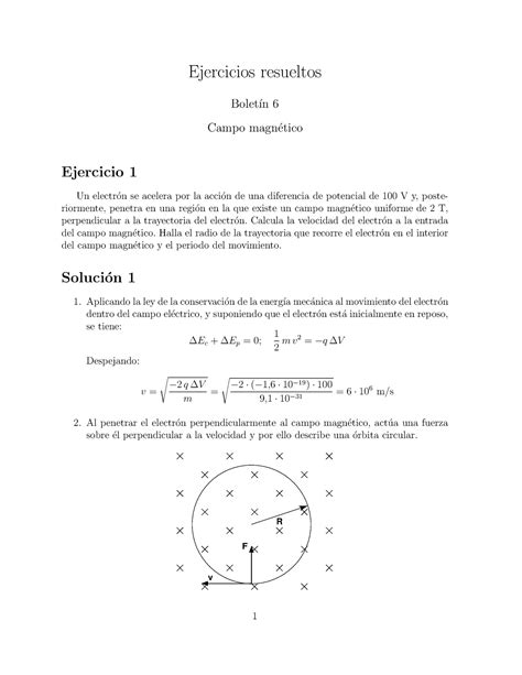 Boletin Problemas Ejercicios Resueltos Bolet N Campo Magn