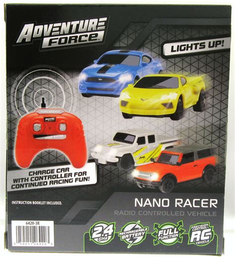 Adventure Force Nano Racer Rc Car Radio Control Fun Yellow Corvette