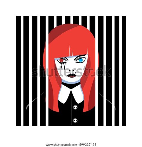 Pretty Goth Girl Red Hair Illustration Stock Vector Royalty Free