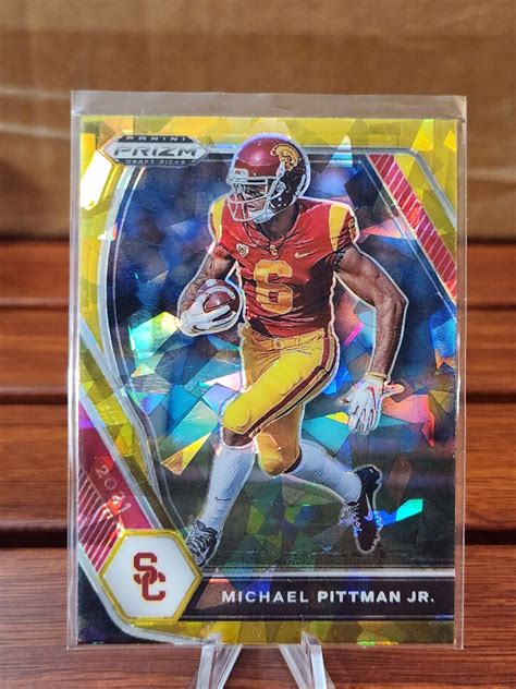 2021 Panini Prizm Draft Picks Michael Pittman Jr Orange Cracked Ice