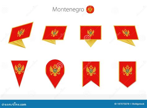 Montenegro National Flag Collection Eight Versions Of Montenegro