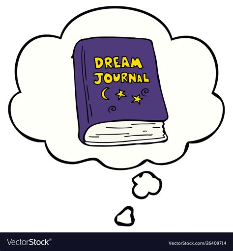 Cartoon dream journal and thought bubble Vector Image