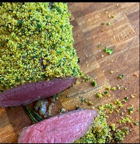 Herb Crusted Pork Tenderloin With Lemon Garlic Broccolini And Marsala