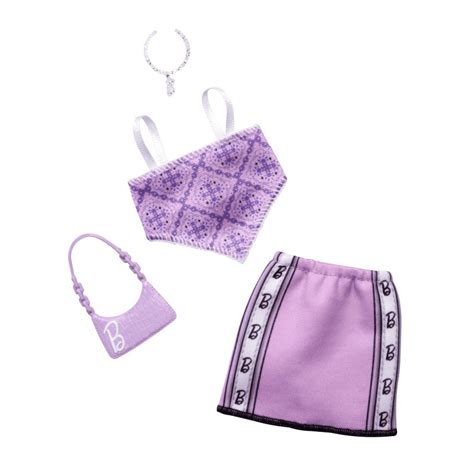 Ropa Para Mu Eca Barbie Paquete De Moda Con Top Deportivo Morado