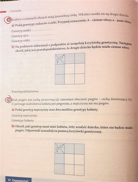 DAJĘ 15 PUNKTÓW Biologia genetyka temat Dziedziczenie cech u