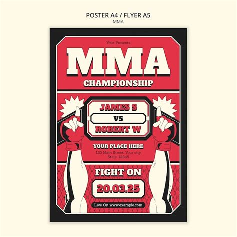 Free Psd Hand Drawn Mma Show Poster Template