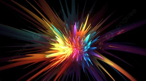 Colorful Colorful Burst On A Black Background 3d Illustration Colorful