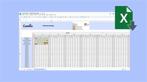 Template Modèle Excel Feuille de pointage