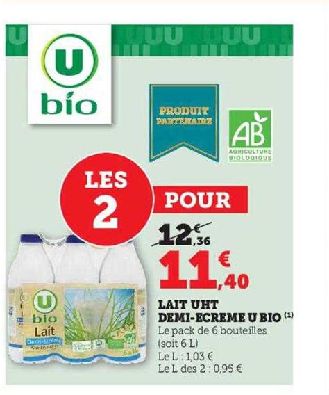 Promo Lait Uht Demi Cr M U Bio Chez Hyper U Icatalogue Fr