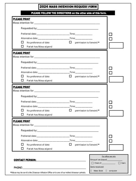 Fillable Online 2024 Mass Intention Request Form Fax Email Print Pdffiller