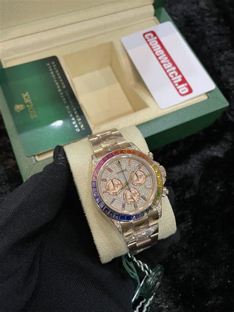 Fake Rolex Daytona Rainbow Iced Out Super • Best Super Clone Watches