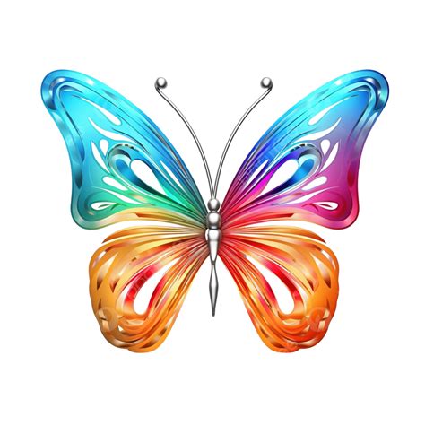 3d Render Of Colorful Butterfly Element 3d Adorable Animal Png