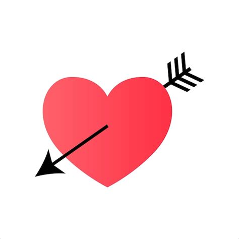 Premium Vector Red Heart With Arrow Vector