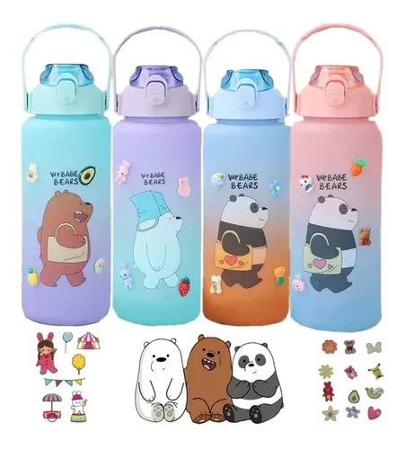 Botella De Agua Osos Stickers Cilindro Motivacional 2 Litros MercadoLibre