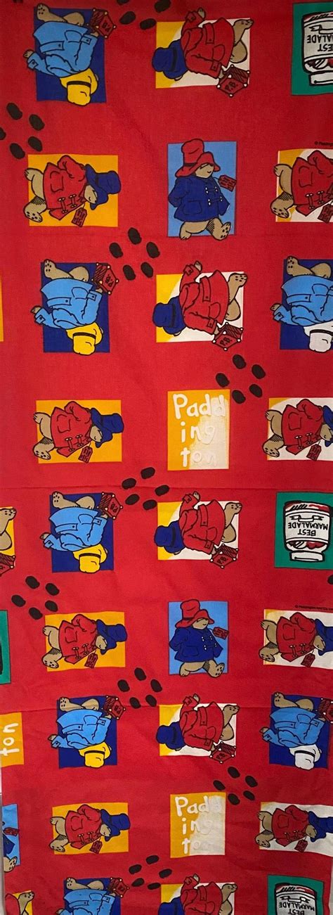 Vintage Paddington Bear Fabric Piece Remnant 54 X 19 New Unused Etsy