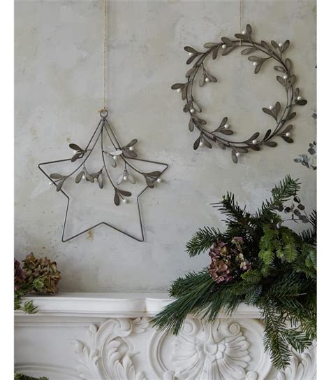 Galvanised Star Mistletoe Wreath Woolovers Uk