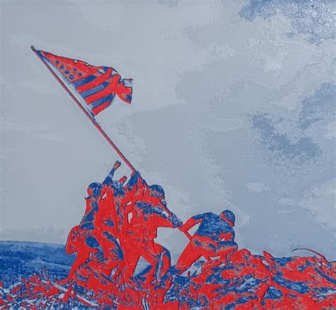 Hueforge Interpretation Of Iwo Jima Marine Flag Raising By Jerry