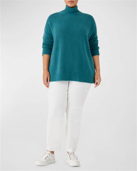 Eileen Fisher Missy Cashmere Silk Boucle Bliss Sweater Neiman Marcus