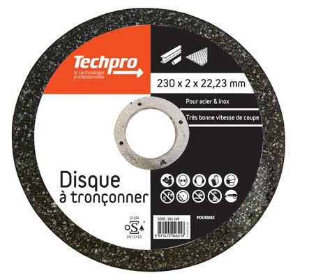 Disque à tronçonner acier inox 230 plat Foussier