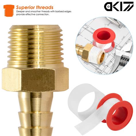 Buy Brass Barb X Npt Male End Air Hose Pipe Fitting Threaded