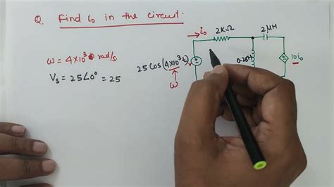 Nodal Voltage Analysis With Dependent Source For Ac Circuits Youtube