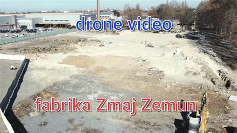 SRUŠENA VELIKA RADNA HALA BIVSE FABRIKE ZMAJ ZEMUN VIDEO I DRON SNIMAK