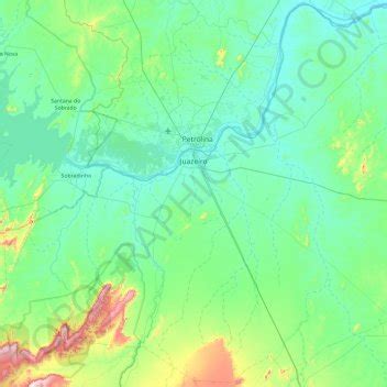 Topografische Karte Juazeiro H He Relief