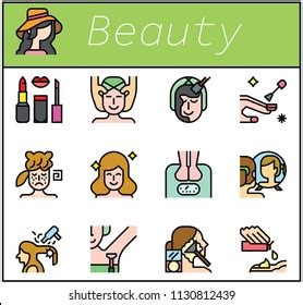 Beauty Cosmetic Icon Set Illustration Vector Stock Vector Royalty Free