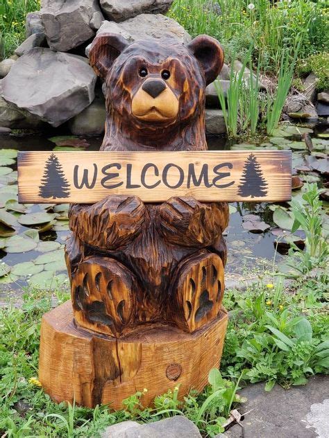 Chainsaw Carving Bear Carved Chainsaw Carved Statue Art Wood