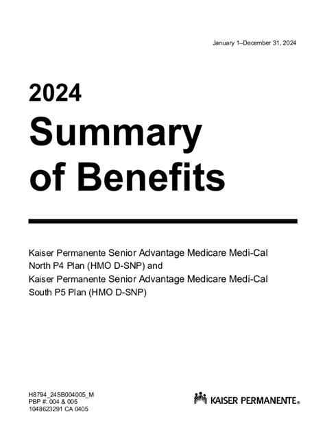 Fillable Online Summary Of Benefits Senior Advantage Medicare Medi Cal